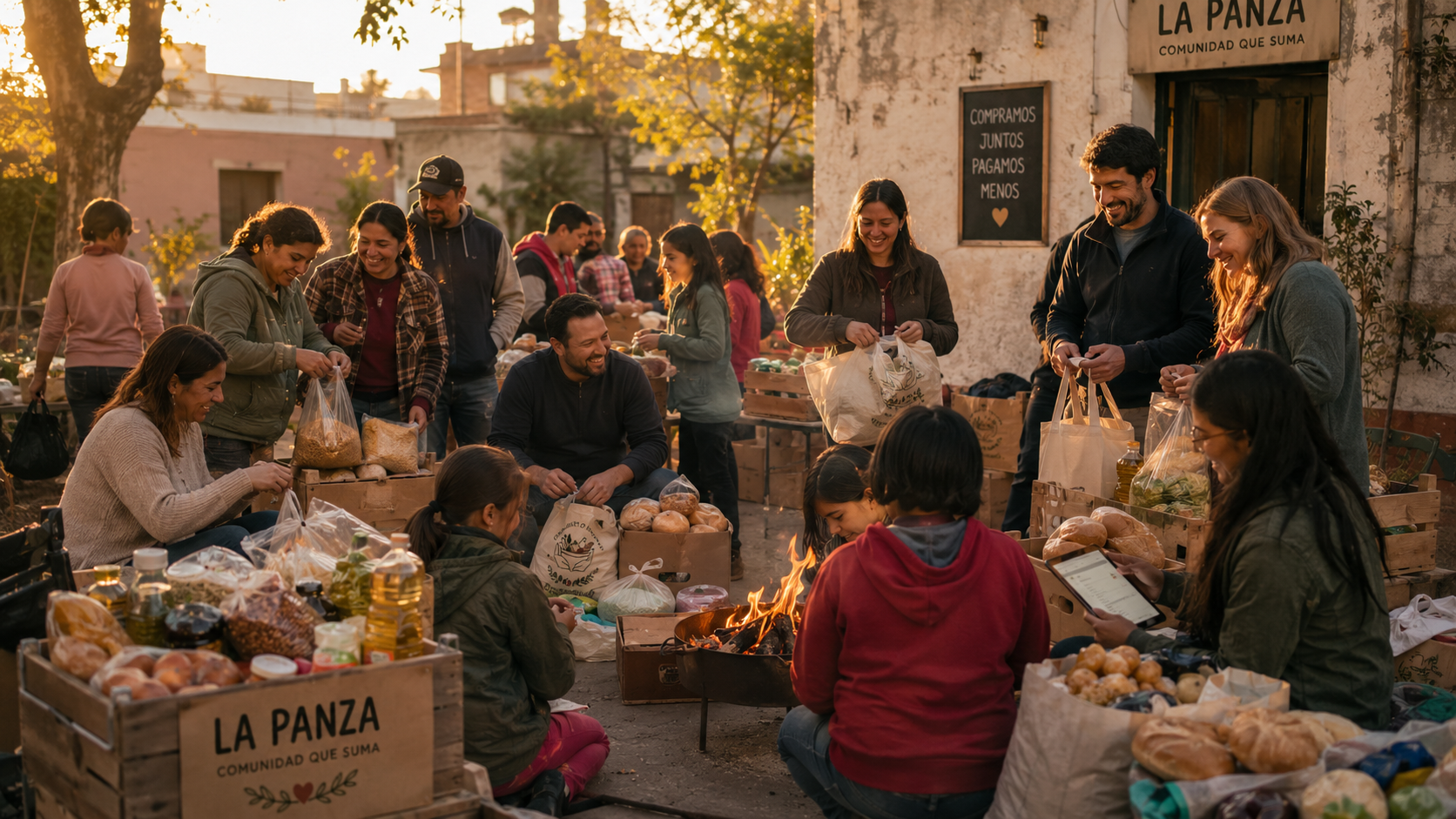 La Panza — comunidad retirando canastas